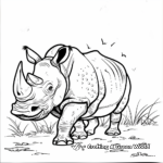 Single Horned Indian Rhino Coloring Pages 1
