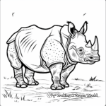 Single Horned Indian Rhino Coloring Pages 3