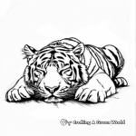 Sleeping Bengal Tiger Coloring Pages 2