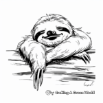 Sleepy Sloth Hangout Coloring Pages 1