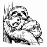 Sleepy Sloth Hangout Coloring Pages 4