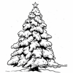 Snowy Christmas Tree Coloring Pages For Kids 2