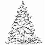 Snowy Christmas Tree Coloring Pages For Kids 3