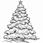 Snowy Christmas Tree Coloring Pages For Kids 4