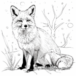Snowy Winter Red Fox Coloring Pages 1