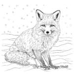 Snowy Winter Red Fox Coloring Pages 2