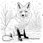 Snowy Winter Red Fox Coloring Pages 3