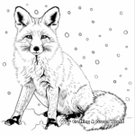 Snowy Winter Red Fox Coloring Pages 4