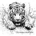 Splashing Bengal Tiger Coloring Pages 4