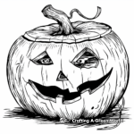 Spooky Haunted Pumpkin Coloring Sheets 3