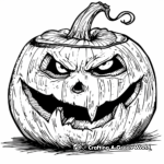 Spooky Haunted Pumpkin Coloring Sheets 4