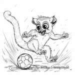 Sporty Lemur Playing Soccer Coloring Pages 2