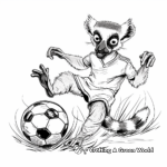 Sporty Lemur Playing Soccer Coloring Pages 3