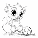 Sporty Lemur Playing Soccer Coloring Pages 4