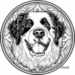 St. Bernard Rescue Dog Mandala Coloring Pages 1
