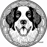 St. Bernard Rescue Dog Mandala Coloring Pages 4