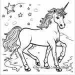 Starlight Unicorn in the Night Sky Coloring Pages 1
