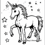 Starlight Unicorn in the Night Sky Coloring Pages 2
