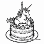 Straight from the Baker: Realistic Unicorn Cake Coloring Pages 1