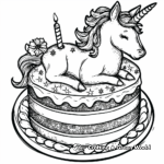 Straight from the Baker: Realistic Unicorn Cake Coloring Pages 2