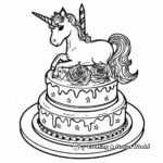 Straight from the Baker: Realistic Unicorn Cake Coloring Pages 4