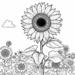 Sunflower Field Coloring Pages 1