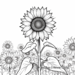 Sunflower Field Coloring Pages 4
