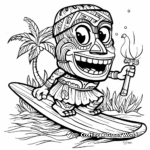 Surfing Tiki Coloring Pages 1