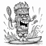 Surfing Tiki Coloring Pages 3