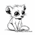 Sweet Baby Lemur Coloring Pages 1