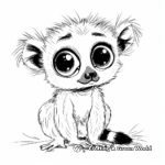 Sweet Baby Lemur Coloring Pages 2