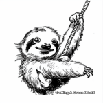Swinging Baby Sloth Coloring Pages 2