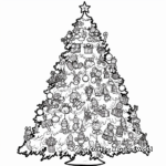Toy-Filled Christmas Tree Coloring Pages 4