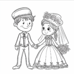Traditional Bride and Groom Coloring Pages 1