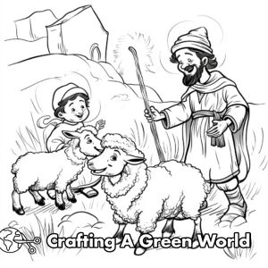 Shepherd And Sheep Coloring Pages - Free &amp; Printable!