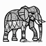 Tribal Elephant Coloring Pages Featuring Famous Landmarks 3