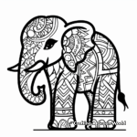 Tribal Elephant Coloring Pages Featuring Famous Landmarks 4
