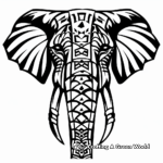 Tribal Elephant Head Coloring Pages 3