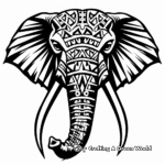 Tribal Elephant Head Coloring Pages 4