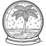 Tropical Beach Theme Snow Globe Coloring Pages 1