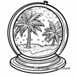 Tropical Beach Theme Snow Globe Coloring Pages 4