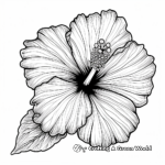 Tropical Hibiscus Flower Coloring Pages 1