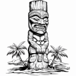 Tropical Island Tiki Statue Coloring Pages 4