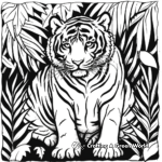Tropical Rainforest Bengal Tiger Coloring Pages 2
