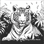 Tropical Rainforest Bengal Tiger Coloring Pages 4