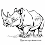 Two-horned Sumatran Rhino Coloring Pages 1