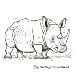 Two-horned Sumatran Rhino Coloring Pages 2
