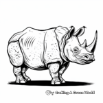 Two-horned Sumatran Rhino Coloring Pages 3