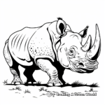 Two-horned Sumatran Rhino Coloring Pages 4