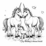 Unicorn Family Coloring Pages: Magical Parents and Foals 3